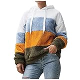 JRSJ Hoodie Damen Mit Kapuzen Fleecejacke Beste Freunde Pullover Kapuzenpullover Teddy-Fleece Pullover Herbst Winter Warm Langarm Reißverschluss Milchdruck übergangsjacke Teddyjacke Sweatjack