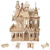 Cuteefun Modellhaus Bausatz für Erwachsene, 3D Holzpuzzle Architektur zu Montieren, Baukasten aus Holz, Selber Bauen Kreative Bastelgeschenkidee, T