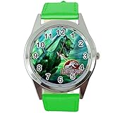 Quarzuhr für Jurrasic Park-Fans, Leder, Grü