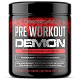 Pre Workout Demon - Pre Workout Booster mit Vitamin B12 was zur Verringerung von Müdigkeit & Ermüdung beiträgt - Mit Koffein, Beta Alanin und Glutamin (Beerengeschmack - 320g - 40 Portionen)