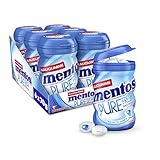 Mentos Kaugummi Pure Fresh Mint, 6er Box Kaugummi-Dragees, Pfefferminze-Geschmack, zuck