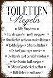 Schatzmix Blechschild Spruch Toiletten Regeln veraltet Metallschild Wanddeko 20x30 tin Sig