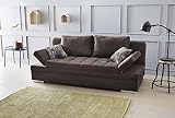 lifestyle4living Schlafsofa in Dunkel-Braun, Bettkasten, 2-Sitzer Sofa mit Schlaffunktion, Microfaser-Stoff, Wellen-Federung | Gemütliche Couch in modernem Desig
