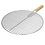 ECD Germany Runder Edelstahl Grillrost mit abnehmbarer Griff Ø 44,5 cm - robust & rostfrei - für Kugelgrill Grillkamin Buschbeck Gasgrill Feuerschalen Feuerkorb - Edelstahlgrillrost Rundgrill G