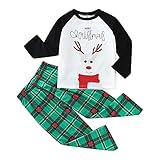 Weihnachten Familie Schlafanzug Einfache Weihnachten Brief Print Pyjamas Outfit Mutter Vater Kind Weihnachten Pyjama Set Langarm Rot Karierte Tops Lange Hosen Sets Nachtwäsche Pyjamas S