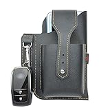 PAEFIU Vintage Leder Gürteltasche Für Herren Frauen Reisen Wandern Laufen Hip Bum Gürtel Schlank Handy Geldbörse Für Gadget Dienstprogramm Handy Camping Wandern Und Reisen (Schwarz)