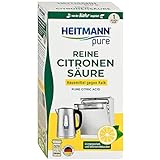HEITMANN pure Reine Citronensäure: Ökologischer Bio-Entkalker - Pulver, 1x 350 g