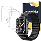 [6 Stück] UniqueMe Schutzfolie Kompatibel mit Apple Watch 38mm séries 3/2/1 [Wasserfreie Adsorption] [Flexible Folie] [Keine Blasen] Soft HD TPU Clear Anti-Scratch Display