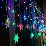 DLFALG Net Fairy Light String Lights Garden Mesh Lights LED Net Lights 8 Modes, Rope Lights Icicle Lights Snowflake Lights for Indoor Outdoor Christmas Decor Color 11.5