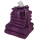 Closet 10 Stück Handtuch Bale Geschenk Set- 100% ägyptischer Baumwolle - Purp