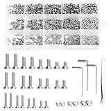 CHALA 575STK Sechskantschrauben Set Edelstahl senkkopfschraub M2 M2.5 M3 Schrauben mit Muttern Inbusschlüssel Aufbewahrungsbox Gewindeschrauben Maschinenschrauben für Haus Garagen Möb