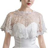 GROOMY Schal, Frauen Stickerei Floral Lace Cape Hochzeit Braut Prom Schal Achselzucken Schulter Cover-W