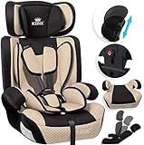 KIDIZ® Autokindersitz Kindersitz Kinderautositz | Autositz Sitzschale | 9 kg - 36 kg 1-12 Jahre | Gruppe 1/2 / 3 | universal | zugelassen nach ECE R44/04 | 6 verschiedenen Farben | Beig