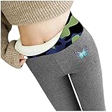 PJQQ Thermoleggins Damen Lang High Waist Fleece Thermo Hose Winter Warme Jogginghose Gefüttert Thermohose Elastische Strumpfhosen Yogahosen Ski T