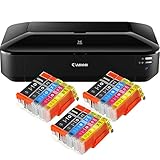 Canon PIXMA iX6850 Drucker Farbtintenstrahl Drucker DIN A3+ (Bürodrucker, Fotodruck, Textdruck, 9.600 x 2.400 DPI, WiFi, WLAN, USB, Direktdruck, Print App) schwarz + 15 kompatiblen XL