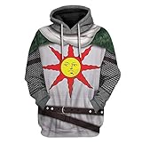 IDEALcos Herren Amiibo Cosplay Dark Solaire Hoodie Kostüm 3D gedruckt Warrior Knight Souls Adult Sweatshirt (Farbe1, L)