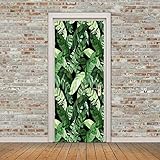 ZEEKYLY Türaufkleber Selbstklebendes 3D Kreativität, Pflanzen, Blätter 95x215cm Türfolie Poster Tapete Pvc Wasserdicht Abnehmbare Wandbilder für Tür Wohnzimmer Schlafzimmer Küche und B