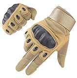 HIKEMAN Handschuhe für Männer und Frauen Touch Screen Hart Knuckle Handschuhe für Outdoor Sport und Arbeit geeignet für Radfahren Motorrad Wandern Klettern Lumbering Heavy Industry (Khaki, Medium)