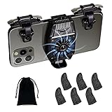 Handy-Kühler, 10-in-1, mobiles Gaming-Lüfter-Set mit 2 PUBG-Spiel-Controllern und 6 Fingerhüllen für League of Legend/PUBG/Call of Duty/Fortnite/Rules of S