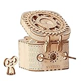 Robotime 3D Holzpuzzle Mechanische Modellbausätze Holz Puzzle Treasure Box Denksportaufgaben Knobelspiele für Kinder und Erwachsene Spielzeug Kreatives Geschenk