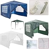 TEPET Gartenpavillon 3x3m, Baldachin Festzelt Outdoor Shelter, für Outdoor-Hochzeitsparty, wasserdicht, pulverbeschichteter S