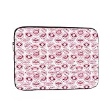 YXJK Laptoptasche mit bunten sexy Lippen, Valentinstag-Thema, lustiger Kuss, kompatibel mit 33-39,6 cm (13-15,6 Zoll), wasserabweisendes Polyester, 43,2 cm (17 Zoll)