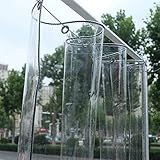 Abdeckplane Wasserdicht, Große Transparente Plane Abdeckung mit Ösen Dicke, reißfeste Plane PVC Vordächer Kunststoffplane, UV-beständige, für Gartenmöbel, Grill,Pflanzendach,Reg