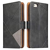 Lelogo Handyhülle für iPhone 6 Plus Hülle, iPhone 6s Plus Hülle, Lederhülle Handytasche Flip Case, Klapphülle Tasche Leder Schutzhülle für iPhone 6 Plus / 6s Plus (Schwarz)