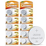 GutAlkaLi 10 Stück CR2016 3V Batterien Lithium Knopfzelle Elektro CR 2016 L