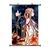 lunanana Sword Art Online Poster - Anime SAO Rollbild/Kakemono Wall Scroll Dekorative Wandbild Stoff Poster Hängendes Plakat, 30x45cm(H01)