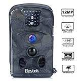 Bestok Wildkamera 12MP 1080p Überwachungskamera Spiel Wildlife Pfadfinder Trail Tier Digitale Kamera Bewegungserkennung Wasserdicht mit N