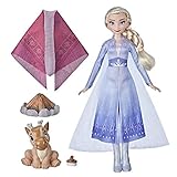 Hasbro Disney Die Eiskönigin 2 Elsas gemütliches Lagerfeuer, ELSA Puppe mit Kleid und langem blondem Haar, Baby-Rentier, Accessoires, ab 3 J