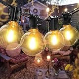 Lichterkette Außen, Bomcosy Lichterkette Glühbirnen Aussen G40 Beleuchtung 12 Birnen mit 1 Ersatzbirnen 7.6M IP45 Wasserdicht Lichterkette für Garten,Terrasse,Bäume,Hof, Haus Party Deko, Warmes Weiß