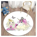 L1YAFYA Cartoon Ballett Mädchen Runde Teppich for Wohnzimmer Area Teppich Kinder Teppich Schlafzimmer Bodenmatte for Kinder Weiche Tapis Kinder Teppich (Color : 10, Size : Diameter 80cm)