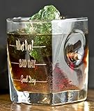 KolbergGlas Whiskey Glas mit realem Geschoß cal.308 und Gravur - Good Day- Bad Day- What Day?- Geschenk
