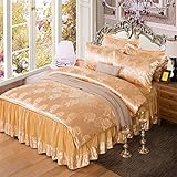 NXSP Bettbezug, Winter Dickes Satin Jacquard 4-teiliges Set, Doppelbett Bettbezug, Bettbezug Mit 2 Kissenbezügen Und 1 Bettgruppe (7,2.0m Bed)