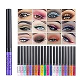 Lucoss 12 Farben Dauerhafter Glitter Eyeliner Für einfach zu tragendes wasserdichtes flüssiges Eyeliner Beauty Eye Liner Make-up