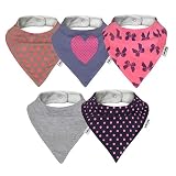 Lovjoy Bandana Baby Halstuch Lätzchen, Dreieckstucher, Für 0-3 Jahre, 5er Pack (Liebe Polka)