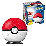 Ravensburger 3D Puzzle 11256 - Puzzle-Ball Pokémon Pokéballs - Pokéball Classic 11256 - 54 Teile - für Pokémon Fans ab 6 J