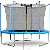 Trampolin 244 cm (8 ft) mit Sicherheitsnetz Innennetz und Einstiegsleiter Neo-Sport PRO Gartentramp