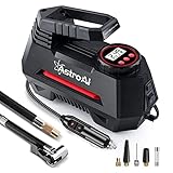 AstroAI Luftkompressor,Auto Luftpumpe Elektrisch Digital Portable air Compressor mit LCD Bildschirm 12V DC Verpackung für Auto, Fahrrad, Motorrad, Ball, Luftkissen usw. Geschenke für M