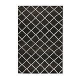 havatex Sisal-Look Flachgewebe Teppich Lux Dia - Schwarz oder Silber - robuste Kunstfaser Sisal-Optik | pflegeleicht, strapazierfähig | Wohnzimmer Schlafzimmer, Farbe:Schwarz/Grau, Größe:120 x 170
