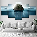 Leinwandbild, Motiv: Seebaum im blauen Meer, Wandkunst, modulare Tapeten, Posterdruck für Wohnzimmer, Heimdekoration (kein Rahmen), 30 x 45 x 2, 30 x 65 x 2, 30 x 85