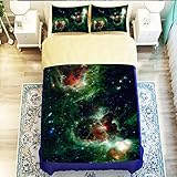 Csuper Wunderschöner Galaxie Eleganter Aurora 3D Star Bettbezug Bettbezug Kann Im Schlafsaal Zu Hause Mit Sturzsicherem Eckdesign Verwendet Werden 3-Teiliges Bettwäscheset Mit Reiß