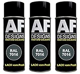 Alex Flittner Designs 3X RAL Lackspray Autolack Buntlack Spraydose RAL7016 ANTHRAZITGRAU