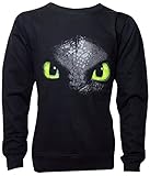 Dragons DreamWorks Kinder Sweatshirt Ohnezahn Toothless, 104 bis 158, schwarz (116/122)