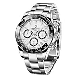 Pagani Quarz-Uhren für Herren, Edelstahl, Chronograph, wasserdicht, 100 m, Sportuhr, Geschenk, Business, Freizeit, Herren-Armb