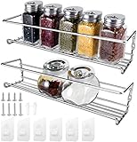 ZB ZealBoom 2 Stücke Gewürzregale Küche Gewürzständer, Küchenregal Ohne Bohren, Kräuter und Gewürzregal zum Montieren an der Wand oder Küchenschrank 29 * 6 * 6