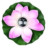 Solarlicht Solar LED Powered Lotus Lampe, Solar Floating Lotus Blume Laterne 7-Farben wasserdicht, für Garten, Garten, Pool, Brunnen oder Aquarien (Color : Pink)