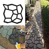 Gehweg Form Pflasterstein,Kunststoffform Kann Wiederverwendet Werden Pflaster Beton Trittsteinform Form Steine ​​Platten Garten Terrasse Auffahrt (Color : Black-2pcs, Size : 50x50x4cm)